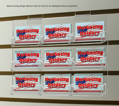 Space saving design allows Nine sets of cards to be displayed almost anywhere