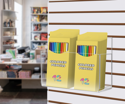 Slatwall 8"W Merchandise Display Bin with High Back