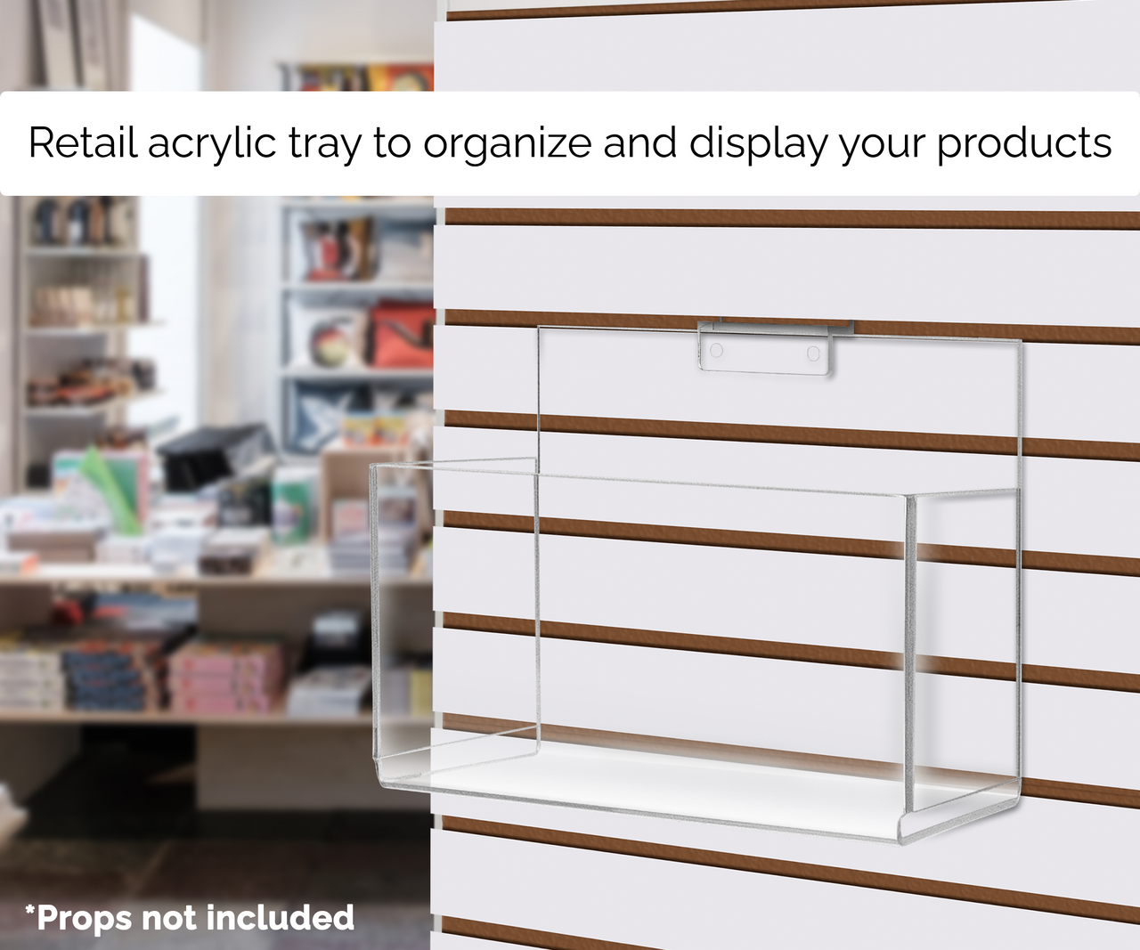 Slatwall 8"W Merchandise Display Bin with High Back