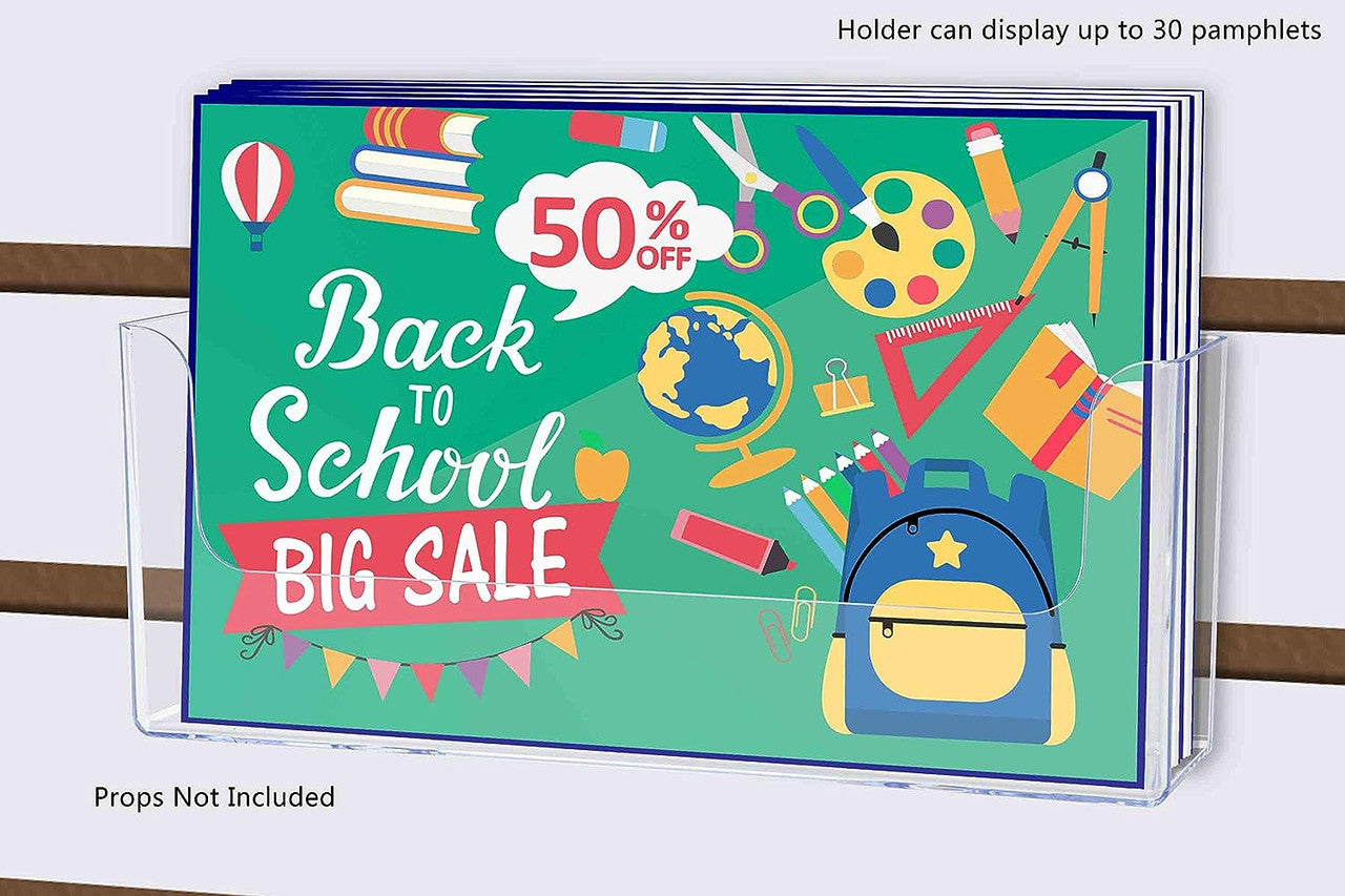 Slatwall 8.5"W Horizontal Bifold Brochure Holder