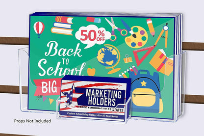 Slatwall 8.5"W Horizontal Brochure Holder with Business Card Slot