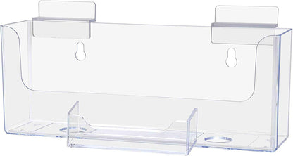 Slatwall 8.5"W Horizontal Brochure Holder with Business Card Slot