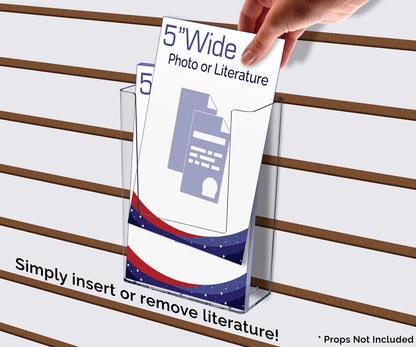 Slatwall 4.5"W Bifold Brochure Pamphlet Holder