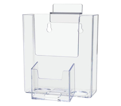 Slatwall 4"W Trifold Brochure Holder with Vertical Card Slot