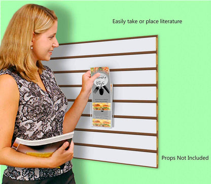 Slatwall 4"W Trifold Brochure Holder Literature Bin