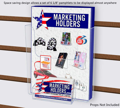 Slatwall 6"W Bifold Holder Booklet Display with Card Pocket