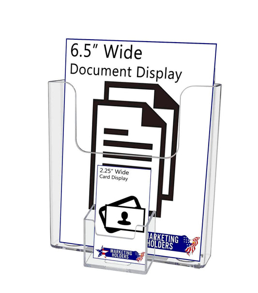 Slatwall 6.5" Advertisement Holder with Vertical Business Card Slot