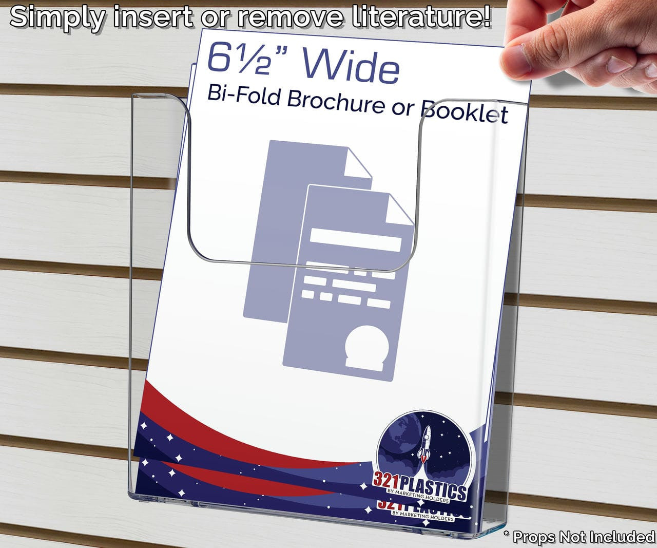 Slatwall 6.5"W Bifold Brochure Holder Literature Display