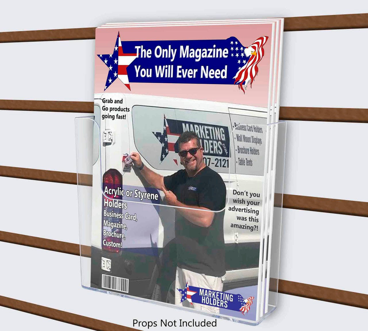 Slatwall 7.5"W Booklet Display Advertisement Holder