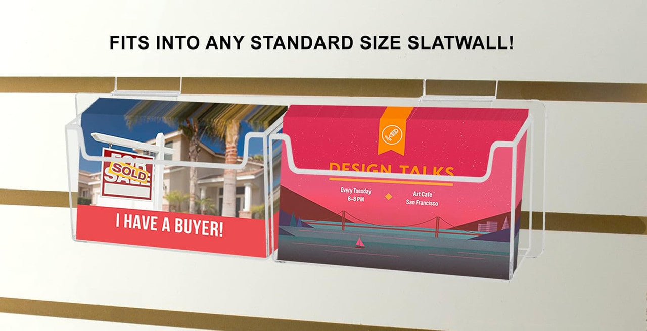 Slatwall 6"W Postcard Holder Two Pocket Index Time Card Rack