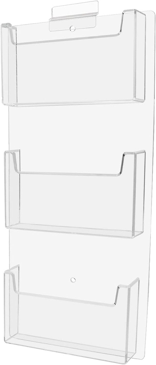 Slatwall 6"W Postcard Holder 3 Pocket Index Time Card Rack