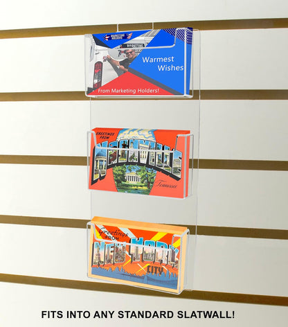 Slatwall 6"W Postcard Holder 3 Pocket Index Time Card Rack