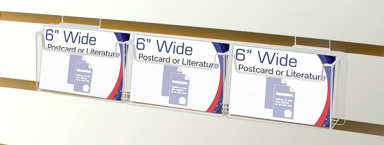 Slatwall 6"W Postcard Holder Three Pocket Index Time Card Rack