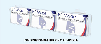 Slatwall 6"W Postcard Holder Three Pocket Index Time Card Rack