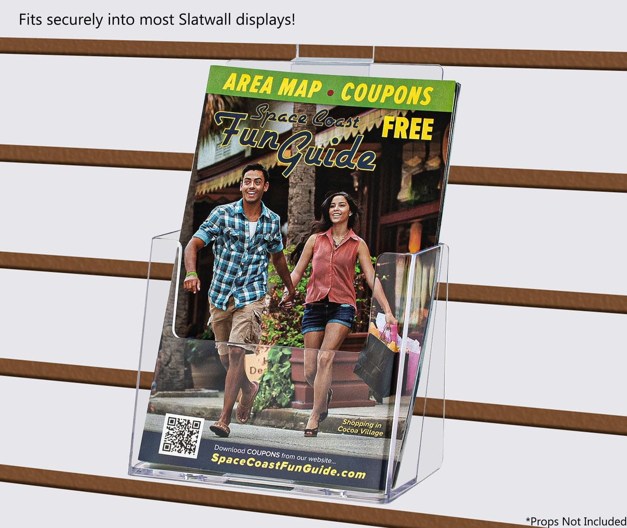 Slatwall 5.5"W Bifold Brochure and Booklet Display Rack