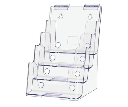 Slatwall Six and a Quarter Inches Wide Four Tier Bi Fold Brochure Holder