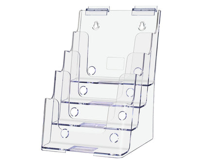Slatwall 6"W Bifold Brochure Holder 4 Pocket Tiered Display