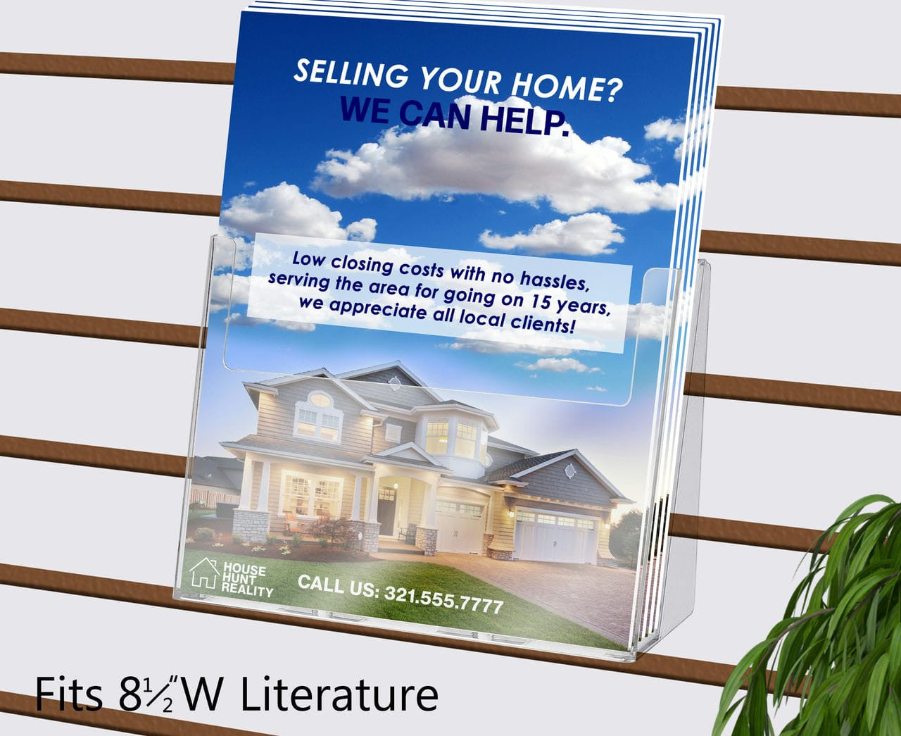 Eight and A Half Inch Wide Amenity Flyer Display Rack