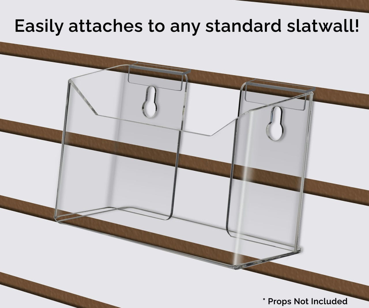 Easily attaches to any standard slatwall