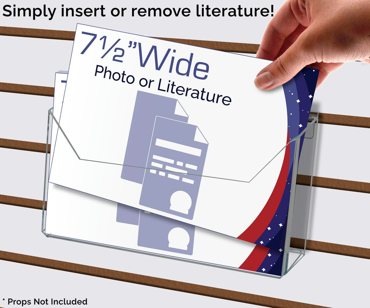 Slatwall 7.5"W Postcard Holder Booklet Display