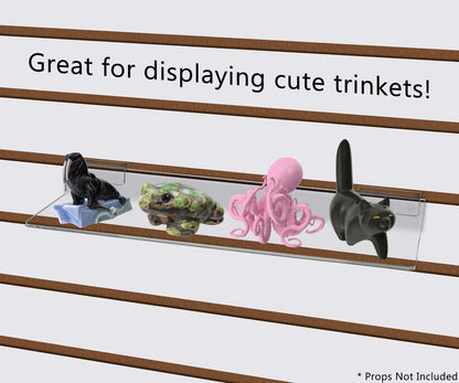 12" x 4.5" x 1.75" Clear Acrylic Slatwall Product Display Shelf