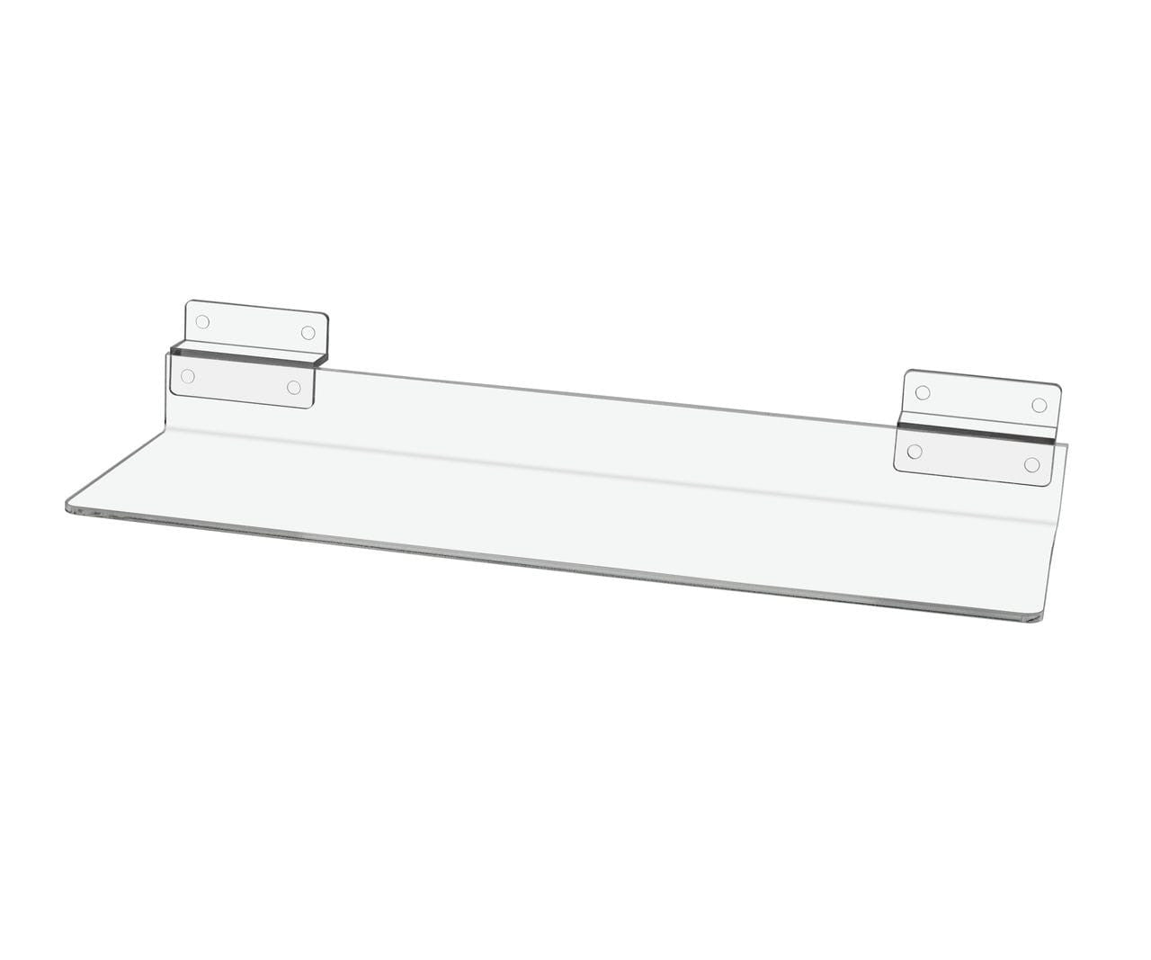12" x 4.5" x 1.75" Clear Acrylic Slatwall Product Display Shelf