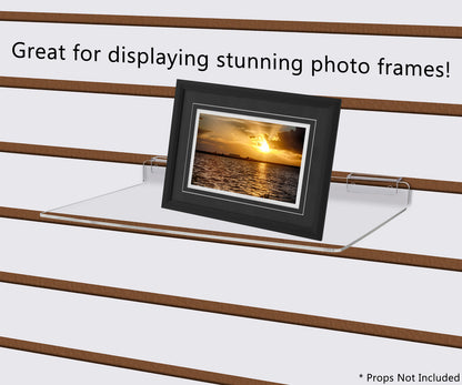 Slatwall 12"W Acrylic Retail Display Shelf