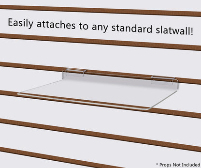 Slatwall 12"W Acrylic Retail Display Shelf