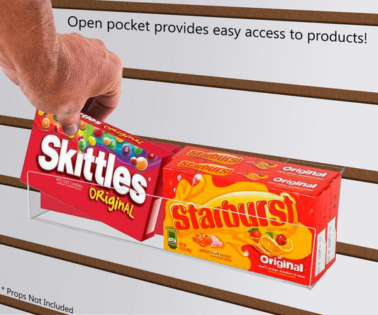 Slatwall 12"W Floating J Shelf Clear Acrylic