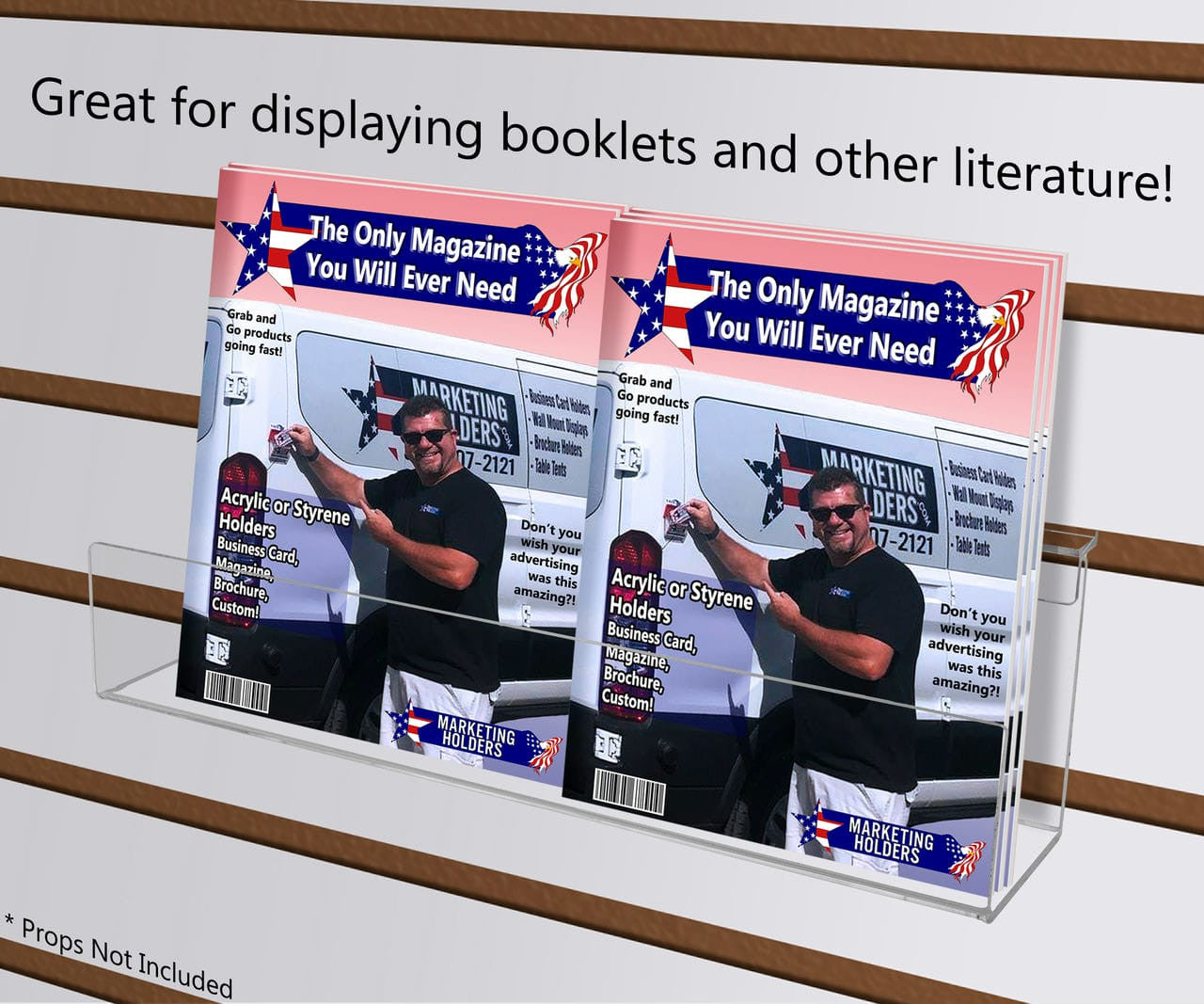 Slatwall 12"W Floating J Shelf Clear Acrylic