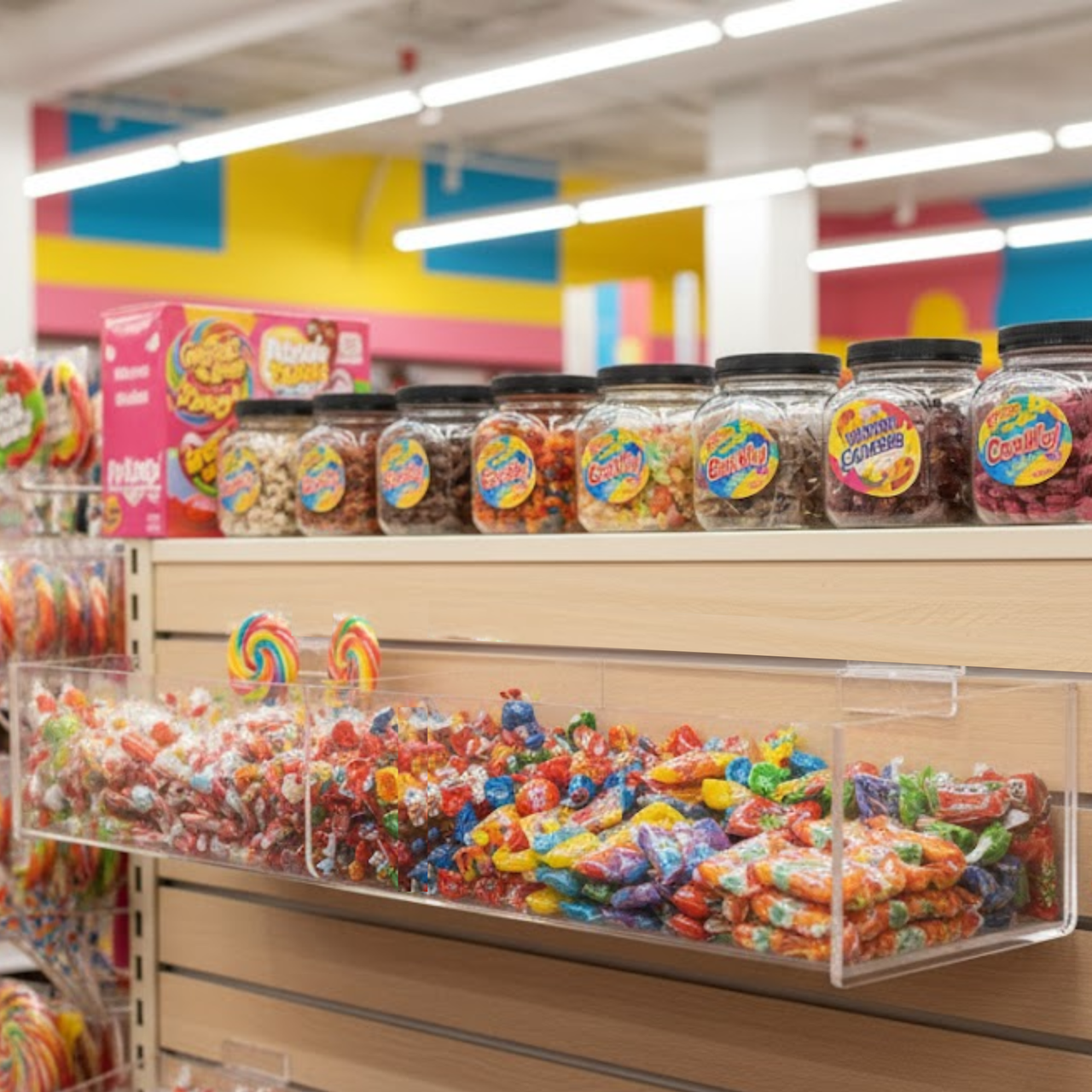 Slatwall 16"W Acrylic 2 Compartment Retail Merchandise Storage Bin