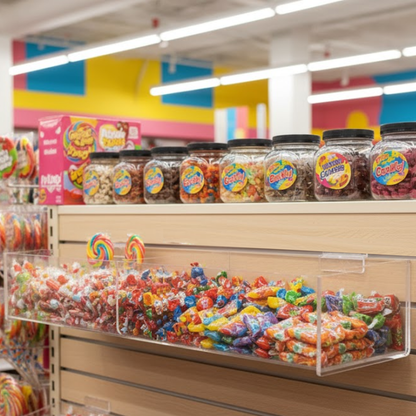 Slatwall 16"W Acrylic 2 Compartment Retail Merchandise Storage Bin