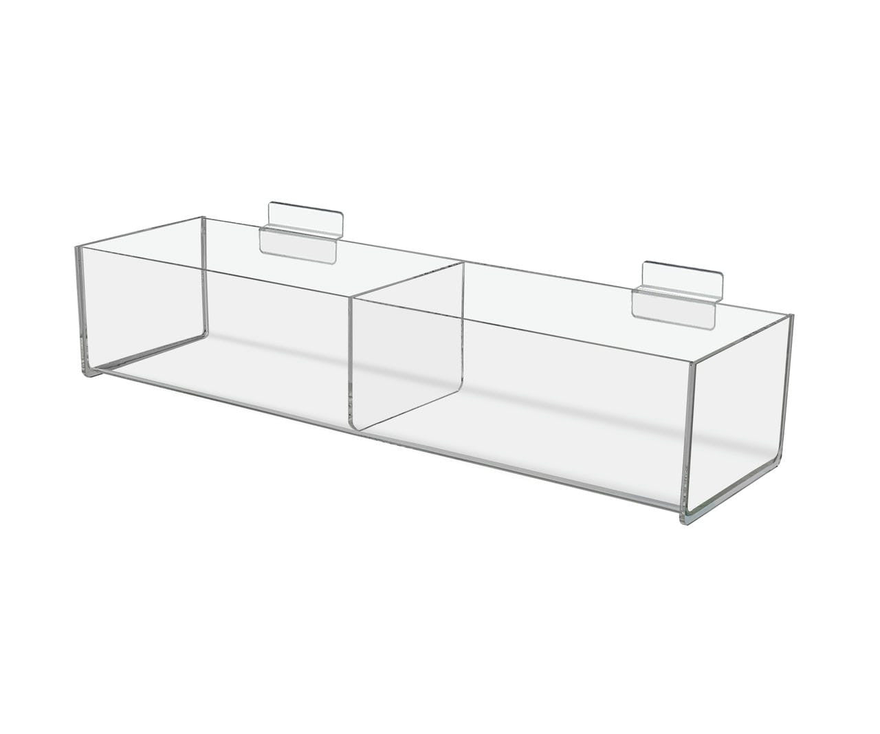 Sixteen Inches Wide Double Sided Slatwall Compartment Storage Bin standard view