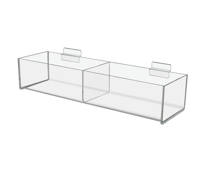 Sixteen Inches Wide Double Sided Slatwall Compartment Storage Bin standard view
