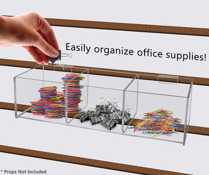 Twelve Inches Wide by Three Inches High Triple Easily organize office supplies