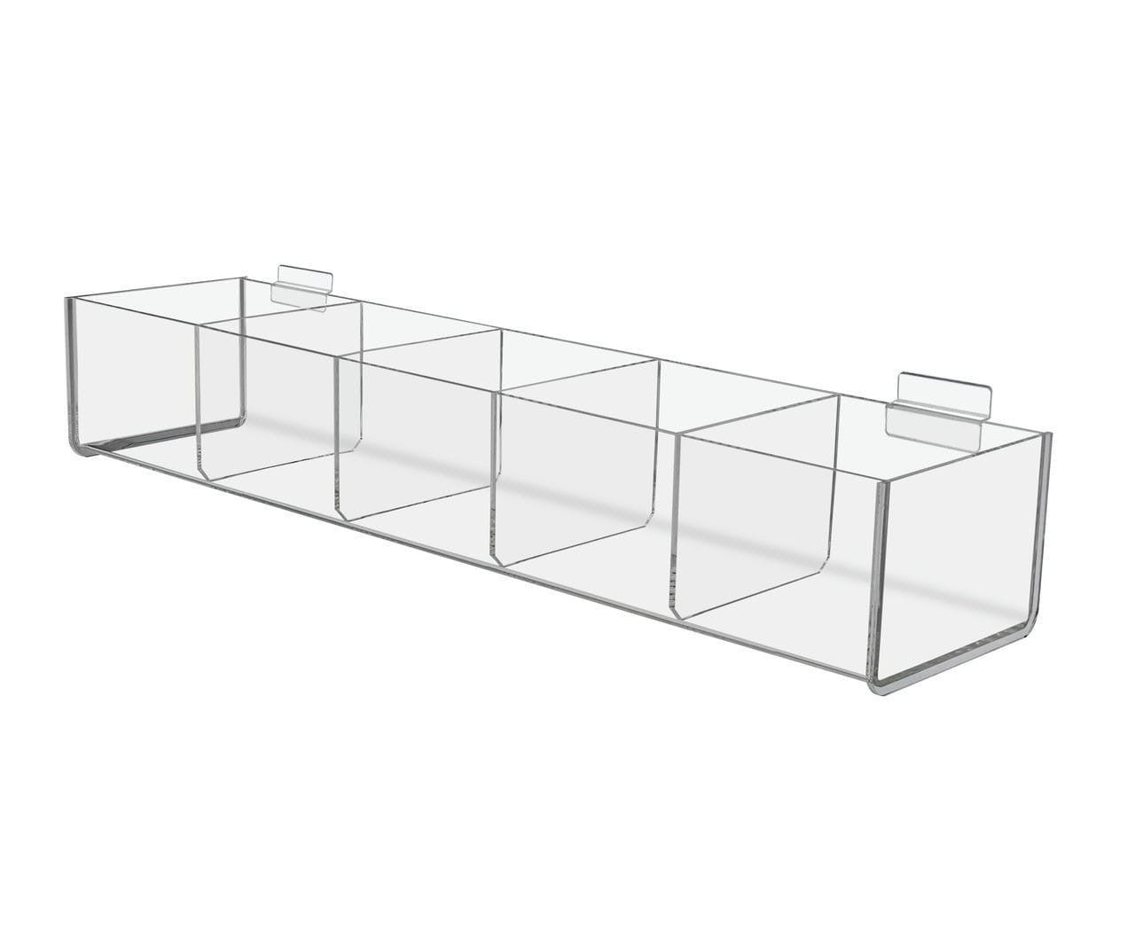 Nineteen and a Half Inches Wide Five Slot Slatwall Compartment Storage Organizer Tray standard view