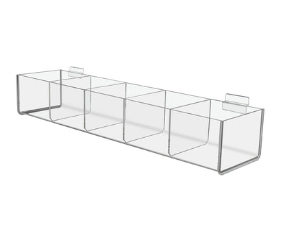 Nineteen and a Half Inches Wide Five Slot Slatwall Compartment Storage Organizer Tray standard view