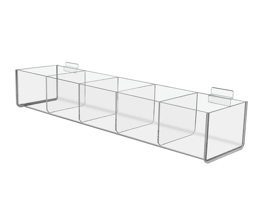 Nineteen and a Half Inches Wide Five Slot Slatwall Compartment Storage Organizer Tray standard view
