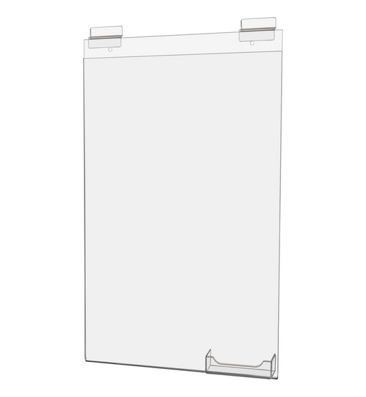 11"W x 17"H Slatwall Large Sign Holder Sleeve with Card Pocket