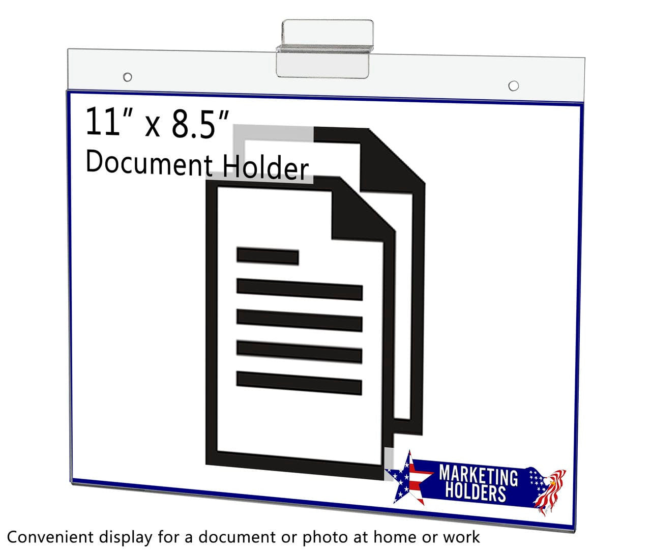 Eleven Inch Wide by Eight and a Half Inch High Slatwall Sign Holder POP Retail Display Frame