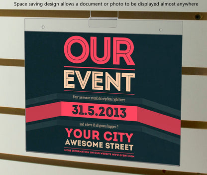 11"W x 8.5"H Slatwall Sign Holder for Pricing Sales and Specials