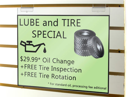 Fourteen Inches Wide by Eleven Inches High Slat Wall Ad Frame Display Holder with Literature