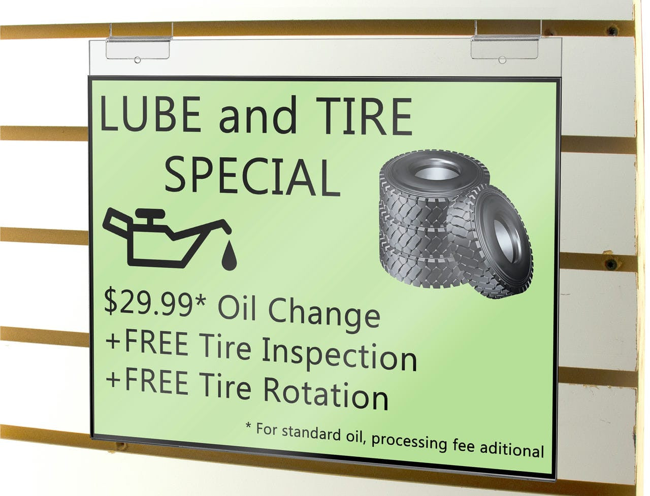 14"W x 11"H Slatwall Sign Holder Poster Display