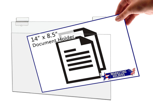 14"W x 8.5"H Slatwall Ad Frame Large Horizontal Display Holder