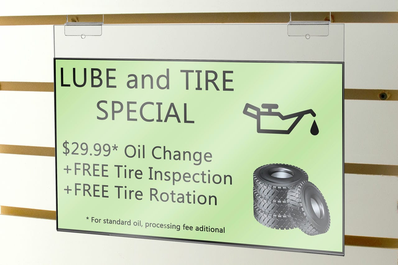 14"W x 8.5"H Slatwall Ad Frame Large Horizontal Display Holder