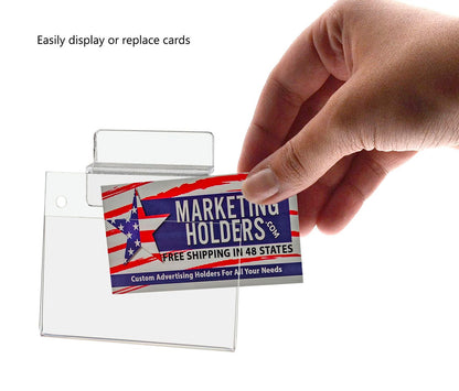 3.5"W x 2"H Slatwall Business Card Sign Holder Price Tag Display
