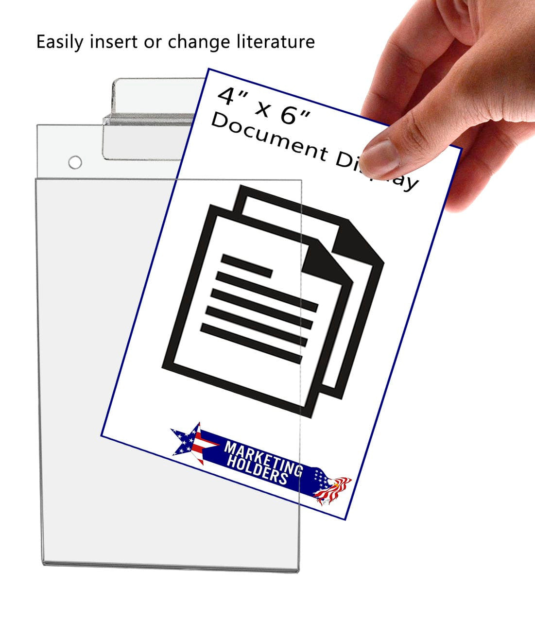 4"W x 6"H Slatwall Sign Holder for Pricing Sales and Specials