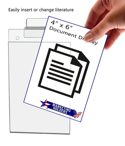 4"W x 6"H Slatwall Sign Holder for Pricing Sales and Specials