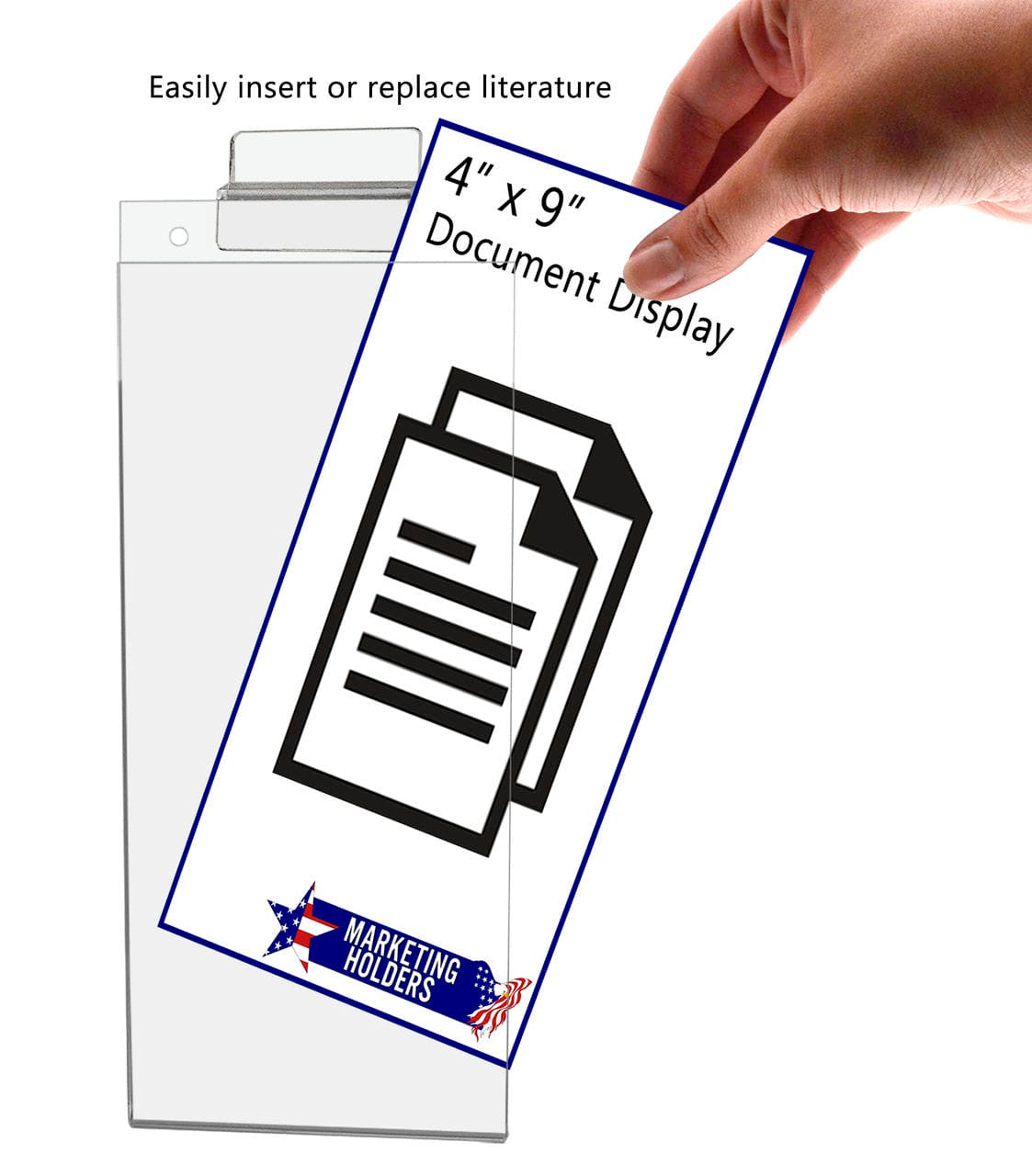 4"W x 9"H Slatwall Sign Holder for Pricing Sales and Specials