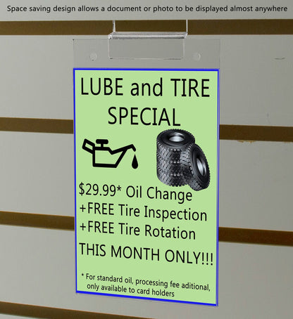 5.5"W x 8.5"H Slatwall Sign Holder for Pricing Sales and Specials